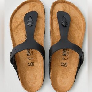 Birkenstock Black and Tan Thong Sandals